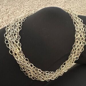 Elegant Silver Tone Chain Necklace